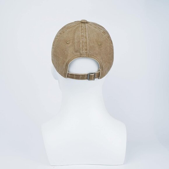 Unisex Washed-taupe Baseball Cap Cotton Fits Washed Denim Adjustable Hat - Picture 5 of 7